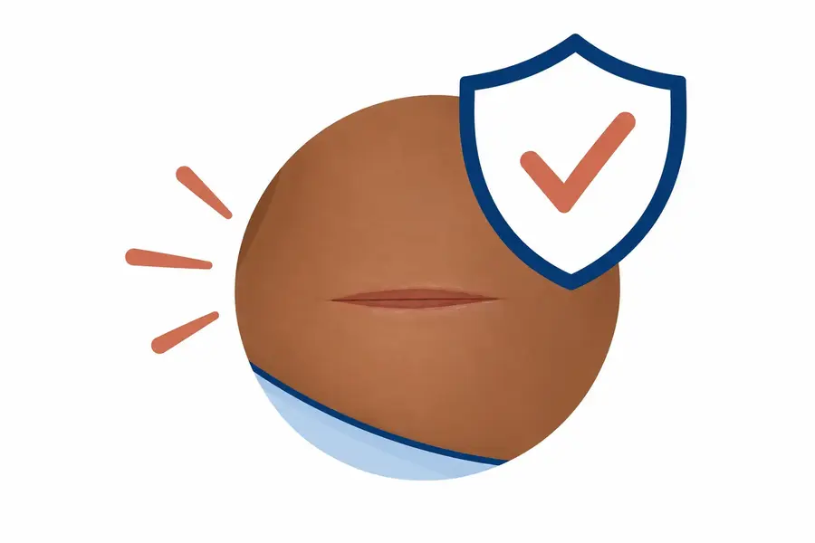 Illustration representing protection from wound complications